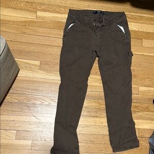 Hollister Brown Cargo Pants Straight Leg Durable